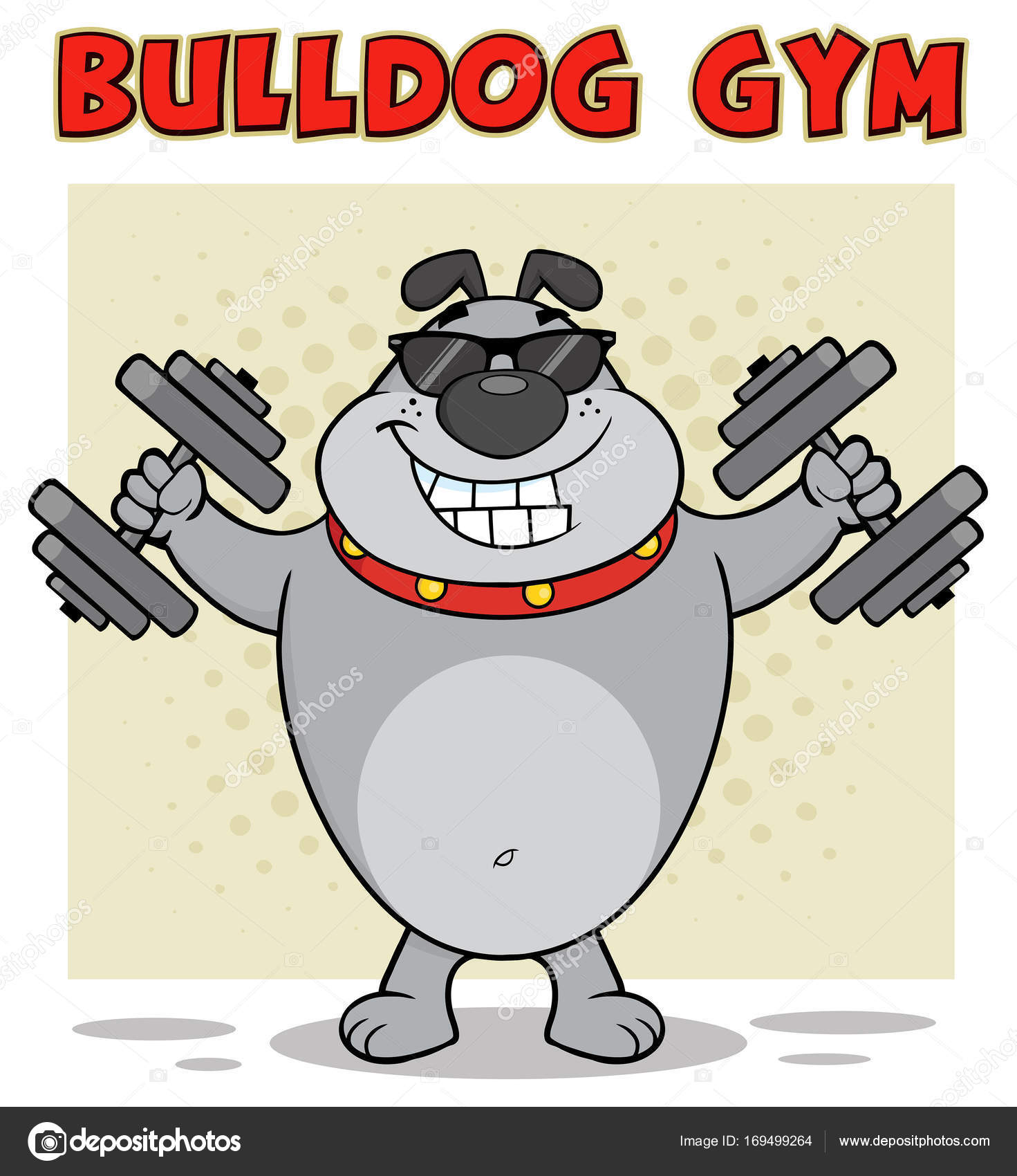 Bulldog-trening med bjeller stockvektor © HitToon #169499264, image size:886x1024