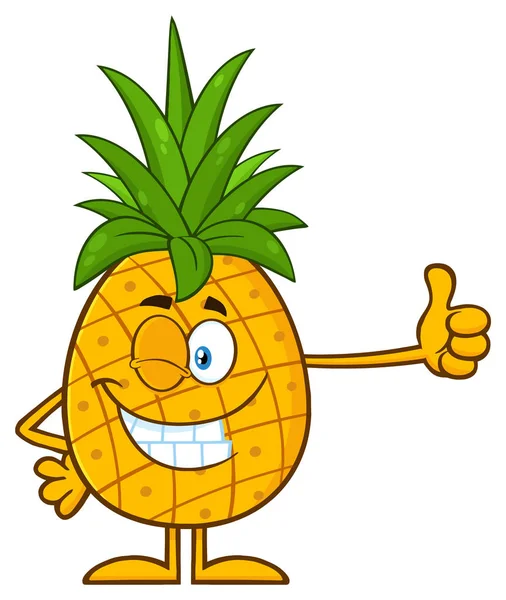 Caráter dos desenhos animados de abacaxi — Vetor de Stock