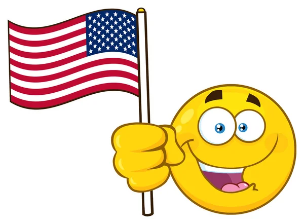 American Cartoon Character with Flag — Stock Vector