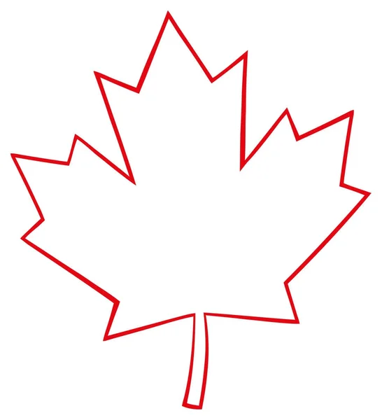 Desenho de Folha de Maple Canadense — Vetor de Stock