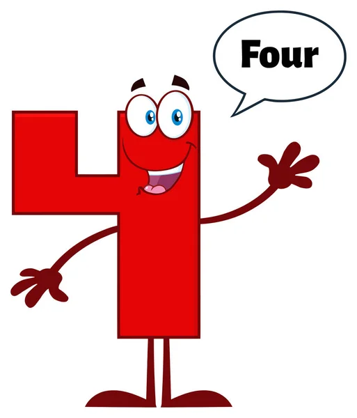 Piros szám négy karakter — Stock Vector