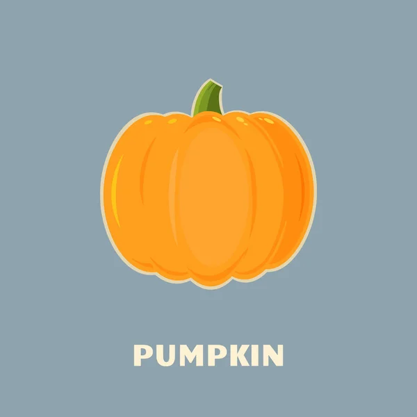 Pumpkin Cartoon on blue — Stock Vector