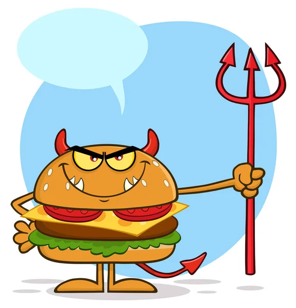 Diablo Burger carácter — Archivo Imágenes Vectoriales