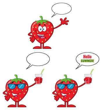 Çilek Karikatürü Maskot Karakteri