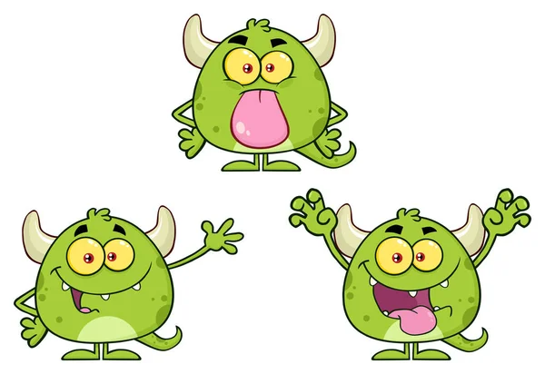 Personnage Dessin Animé Monstre Emoji — Image vectorielle