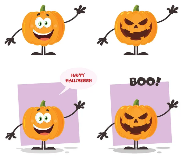 Pompoen Groenten Cartoon Emoji Karakter — Stockvector