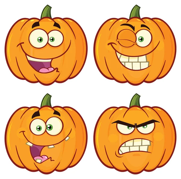 Κολοκύθα Λαχανικά Γελοιογραφία Emoji Χαρακτήρας — Διανυσματικό Αρχείο
