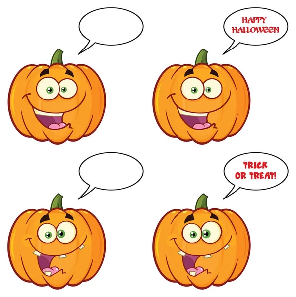 Zucca Verdura Cartone Animato Emoji Carattere — Vettoriale Stock