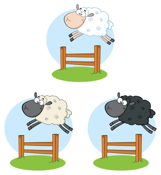 黑羊和白羊 — 图库矢量图片