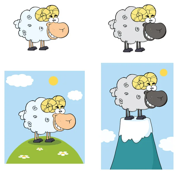 Black And White Sheep — Stock Vector