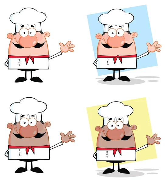 Chef Cartoon Character Εικονογράφηση Διάνυσμα — Διανυσματικό Αρχείο