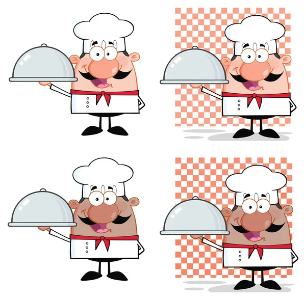 Chef Kok Stripfiguur Vector Illustratie — Stockvector