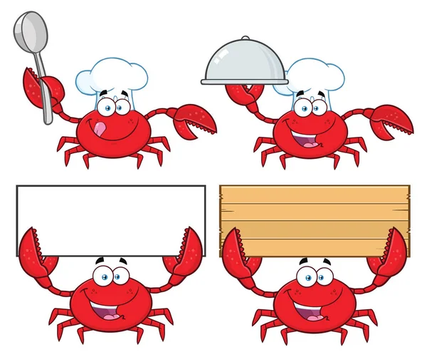Krabba teckenuppsättning — Stock vektor