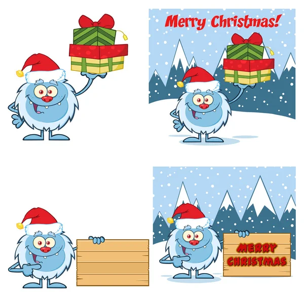 Mascotte de Little Yeti Cartoon — Image vectorielle