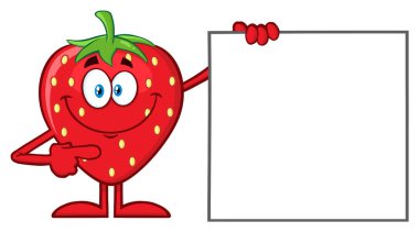 Çilek Karikatürü Maskot Karakteri