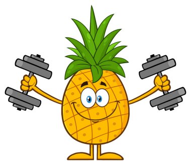 Yeşil Yapraklı Ananas Meyvesi Çizim Basit Tasarım