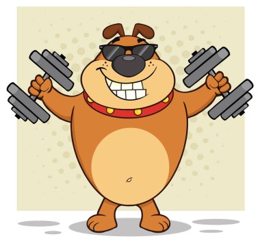 Bulldog çizgi film maskot karakteri