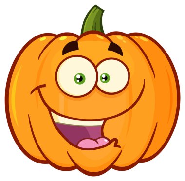 Balkabağı Sebzeleri Çizgi Film Emoji Karakteri 