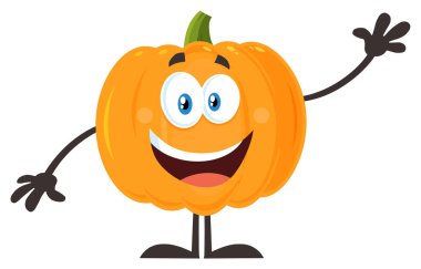 Balkabağı Sebzeleri Çizgi Film Emoji Karakteri 