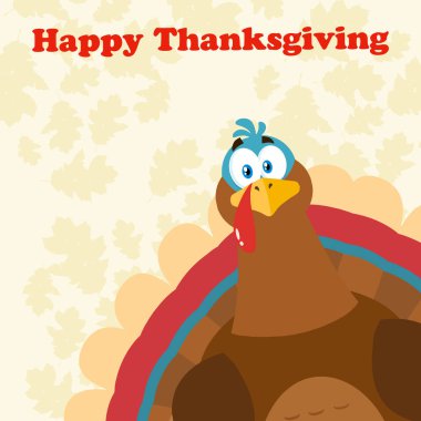 Şükran Günü Hindi Maskot Karakterleri Vektör İllüstrasyonu