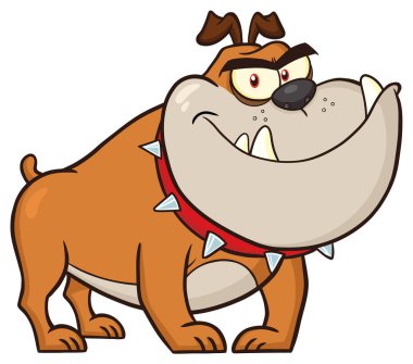 Bulldog Dog Head Çizgi Film Karakteri