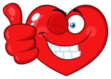 Kırmızı Kalp Emoji Surat Karakteri 