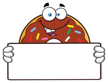 Çikolatalı Donut Çizgi Film Maskotu Karakteri 