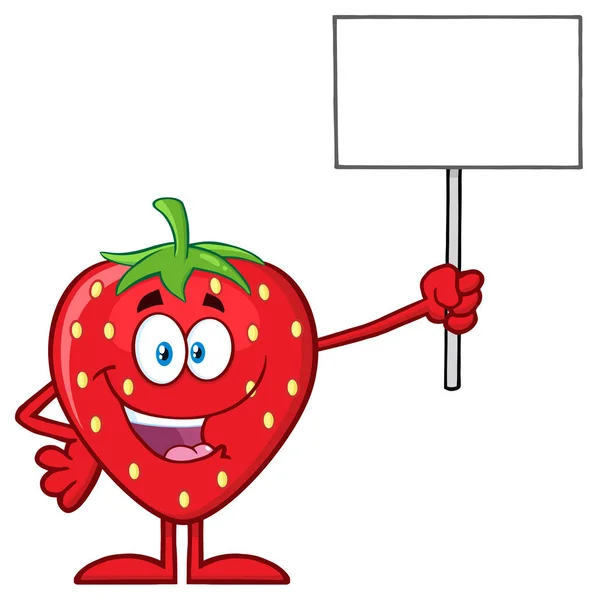 Karakter Maskot Kartun Buah Strawberry - Stok Vektor