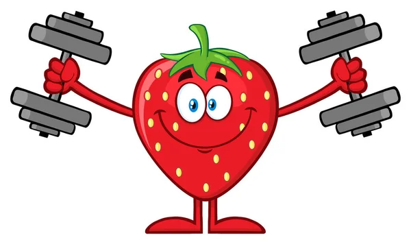 Personaje Mascota Dibujos Animados Fruta Fresa — Vector de stock