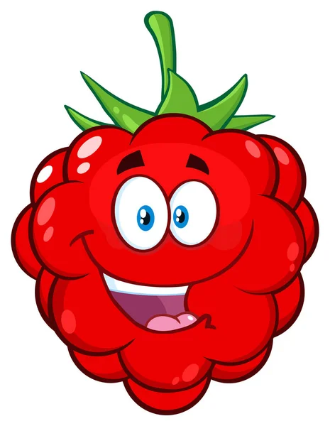 Raspberry Fruit Cartoon Mascot Character — Stock Vector