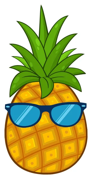 Ananas Ovoce Zelenými Listy Kresba Kresba Jednoduchý Design — Stockový vektor