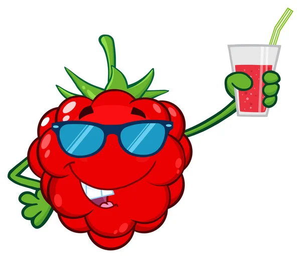 Caractère Mascotte Framboise Fruit Caricature — Image vectorielle