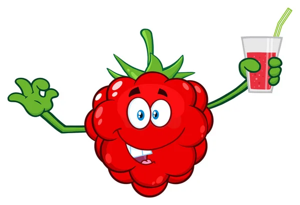 Karakter Maskot Kartun Buah Raspberry - Stok Vektor