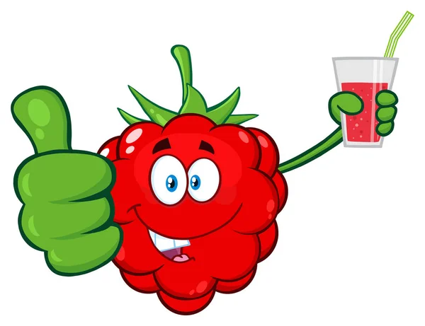 Caractère Mascotte Framboise Fruit Caricature — Image vectorielle