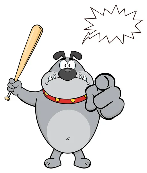 Caráter Mascote Desenhos Animados Bulldog — Vetor de Stock