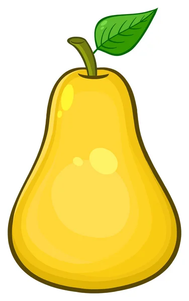 Fruta Pêra Com Personagem Mascote Desenhos Animados Folha — Vetor de Stock