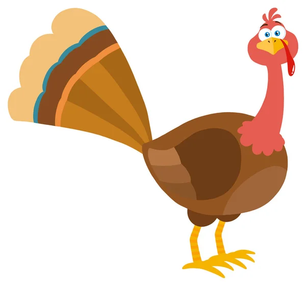 Karakter Maskot Kartun Burung Kalkun Thanksgiving - Stok Vektor