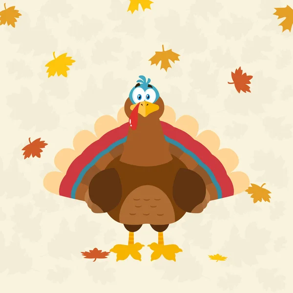 Thanksgiving Türkei Cartoon Maskottchen Charaktere Vektor Illustration — Stockvektor