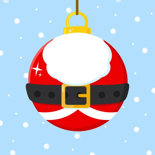 Weihnachtsball Mit Weihnachtsmann Kostüm — Stockvektor