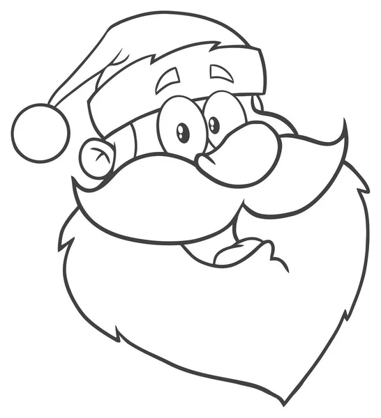 Black White Santa Claus Face Classic Cartoon Mascot — стоковый вектор
