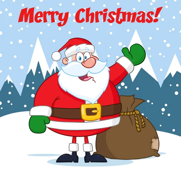 Santa Claus Cartoon Mascot Character — стоковий вектор