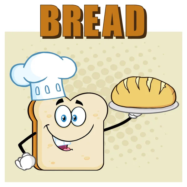 Caractère Mascotte Bread Slice — Image vectorielle