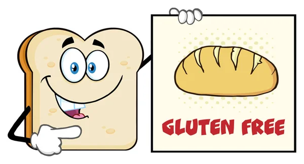 Bread Slice Cartoon Mascot Character — Stock Vector