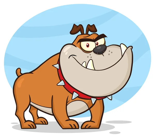 Bulldog Dog Head Cartoon Mascot Character — Stock Vector