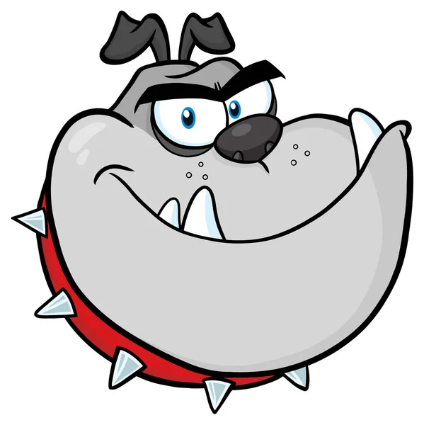 Bulldog Dog Head Personagem Mascote Desenhos Animados — Vetor de Stock