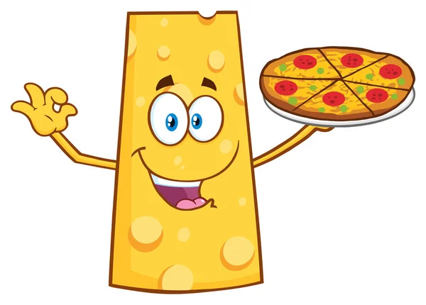 Cheese Cartoon Mascot Character Vector Illustration — Stock vektor
