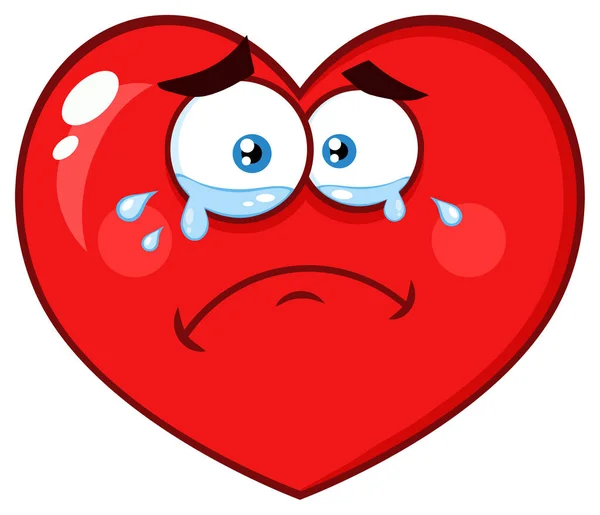 Kırmızı Kalp Emoji Surat Karakteri — Stok Vektör