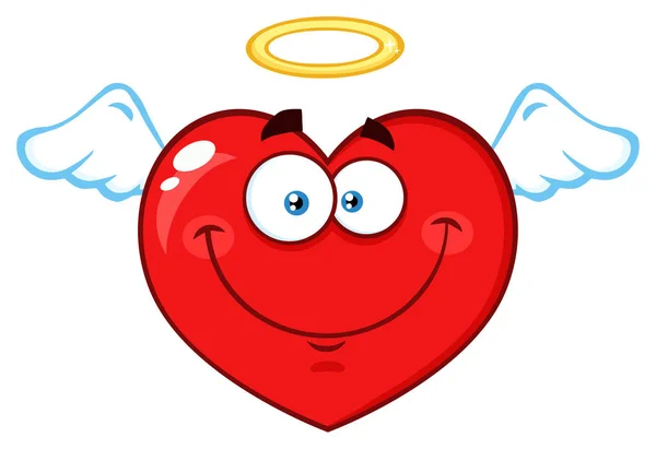 Personaje Cara Emoji Dibujos Animados Corazón Rojo — Archivo Imágenes Vectoriales