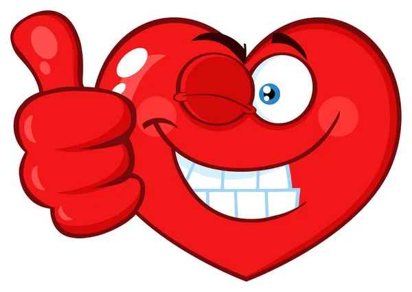 Red Heart Cartoon Emoji Face Character — Stock vektor