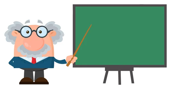 Profesor Científico Caricatura Personaje Vectorial Ilustración — Vector de stock